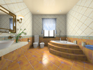 Interior of the modern bathroom